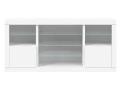 Aparador con luces LED blancas 142,5x37x67 cm
