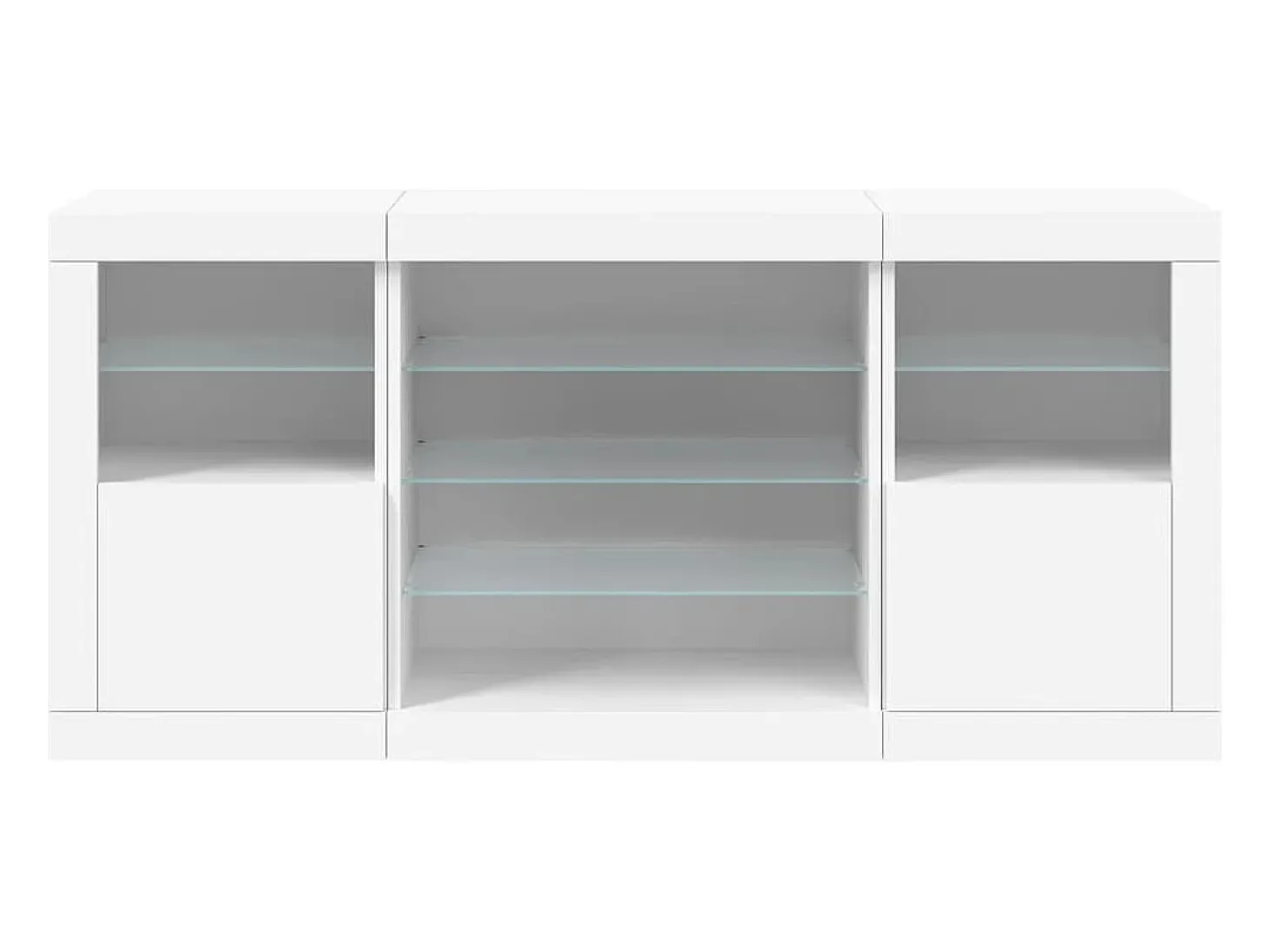 Aparador con luces LED blancas 142,5x37x67 cm