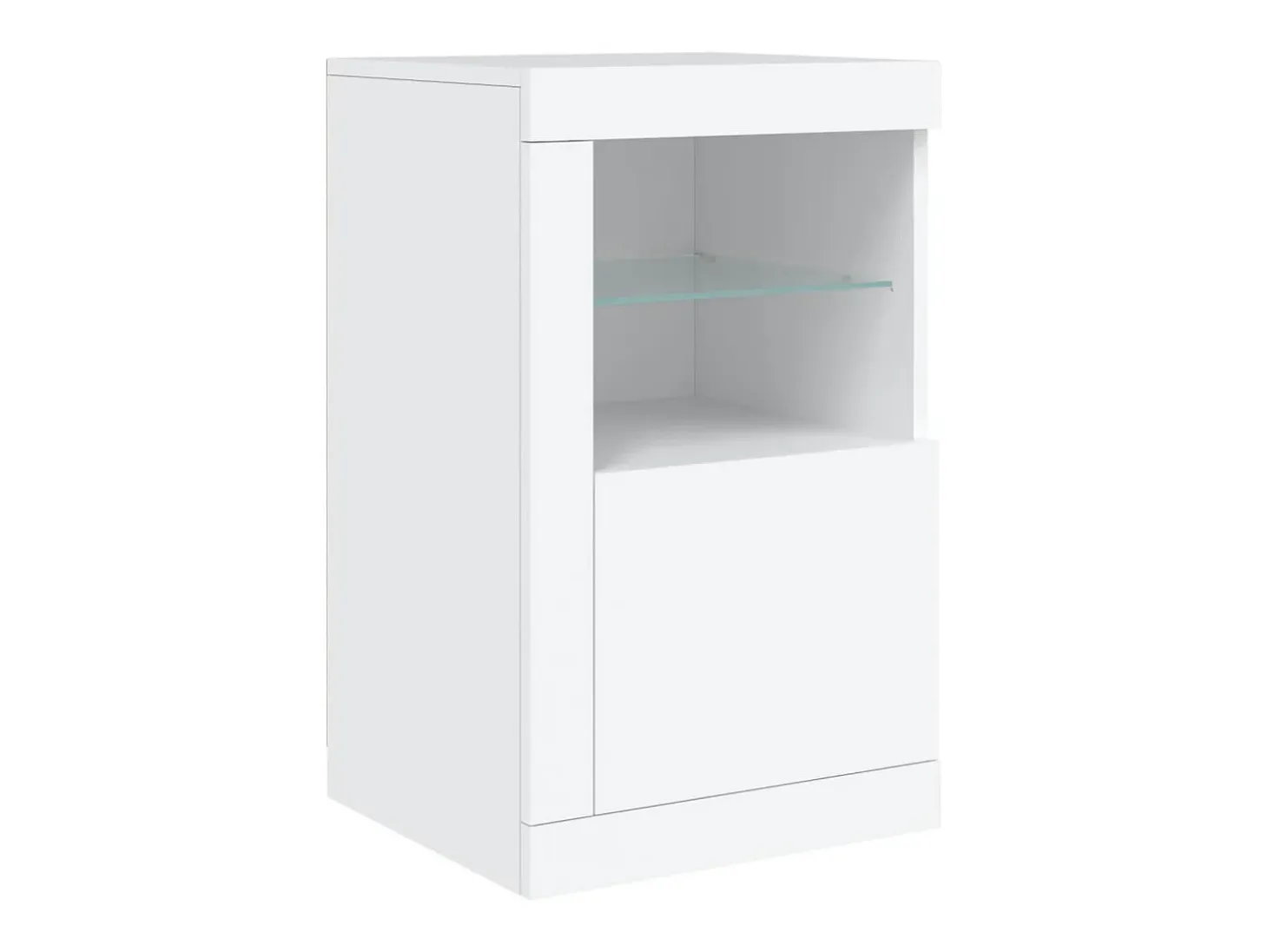 Aparador con luces LED blancas 142,5x37x67 cm