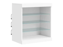 Aparador con luces LED blancas 142,5x37x67 cm