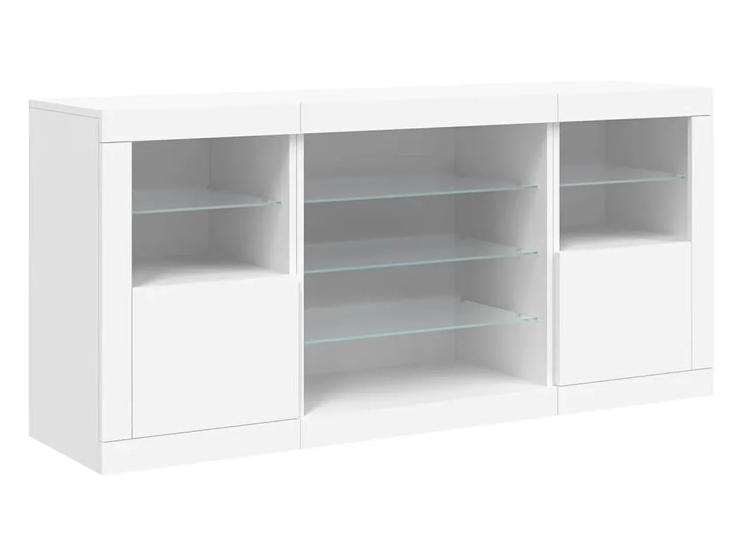 Aparador con luces LED blancas 142,5x37x67 cm