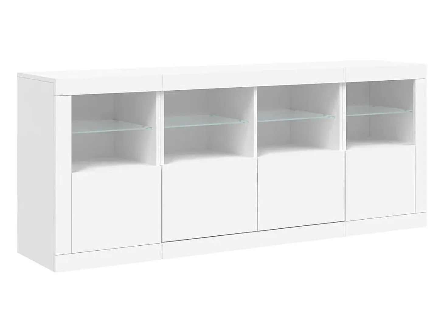 Aparador con luces LED blanco 163x37x67 cm ES252556