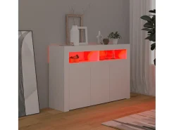 Aparador con luces LED blanco 115,5x30x75 cm