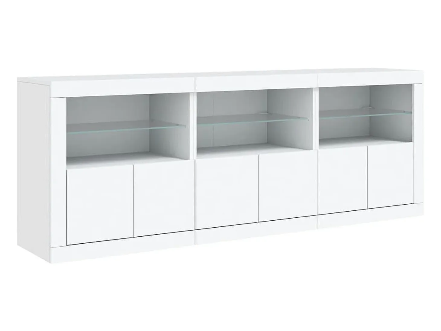 Aparador con luces LED blancas 181,5x37x67 cm