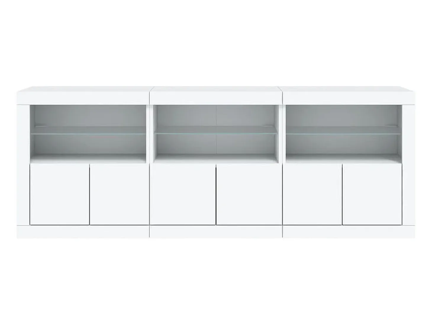 Aparador con luces LED blancas 181,5x37x67 cm
