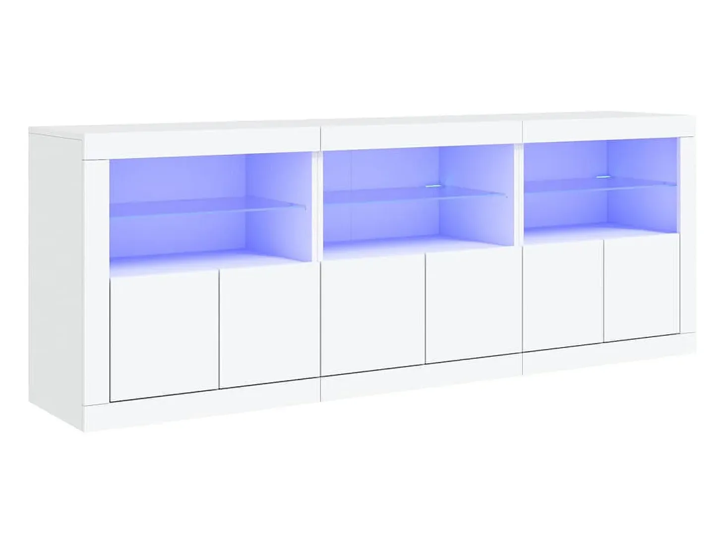 Aparador con luces LED blancas 181,5x37x67 cm