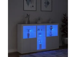 Aparador con luces LED blanco 162x37x100 cm