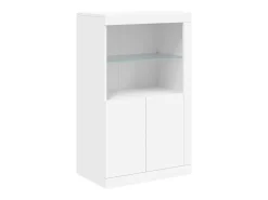 Aparador con luces LED blanco 162x37x100 cm