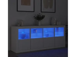 Aparador con luces LED blancas 163x37x67 cm