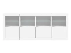 Aparador con luces LED blancas 163x37x67 cm