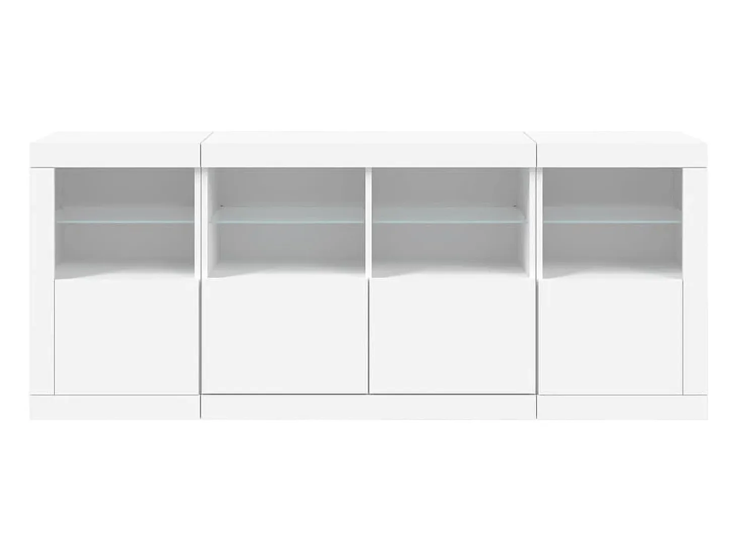 Aparador con luces LED blancas 163x37x67 cm