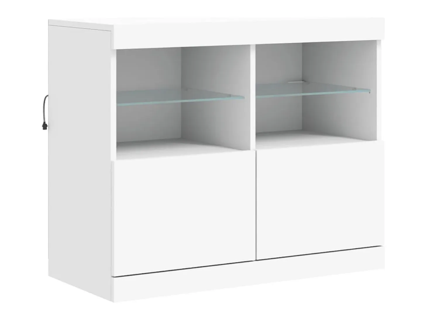 Aparador con luces LED blancas 163x37x67 cm