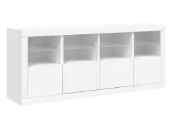 Aparador con luces LED blancas 163x37x67 cm