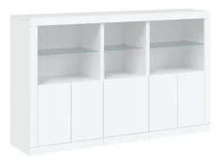 Aparador con luces LED blanco 162x37x100 cm
