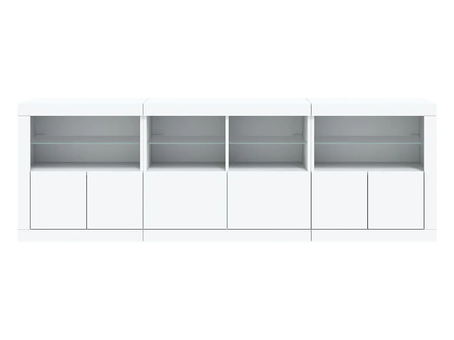 Aparador con luces LED blancas 202x37x67 cm