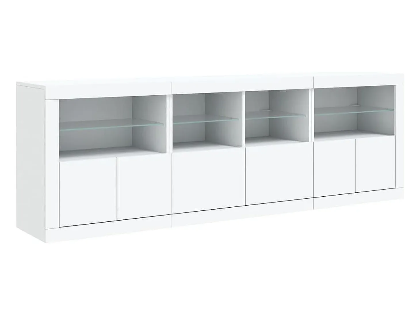 Aparador con luces LED blancas 202x37x67 cm