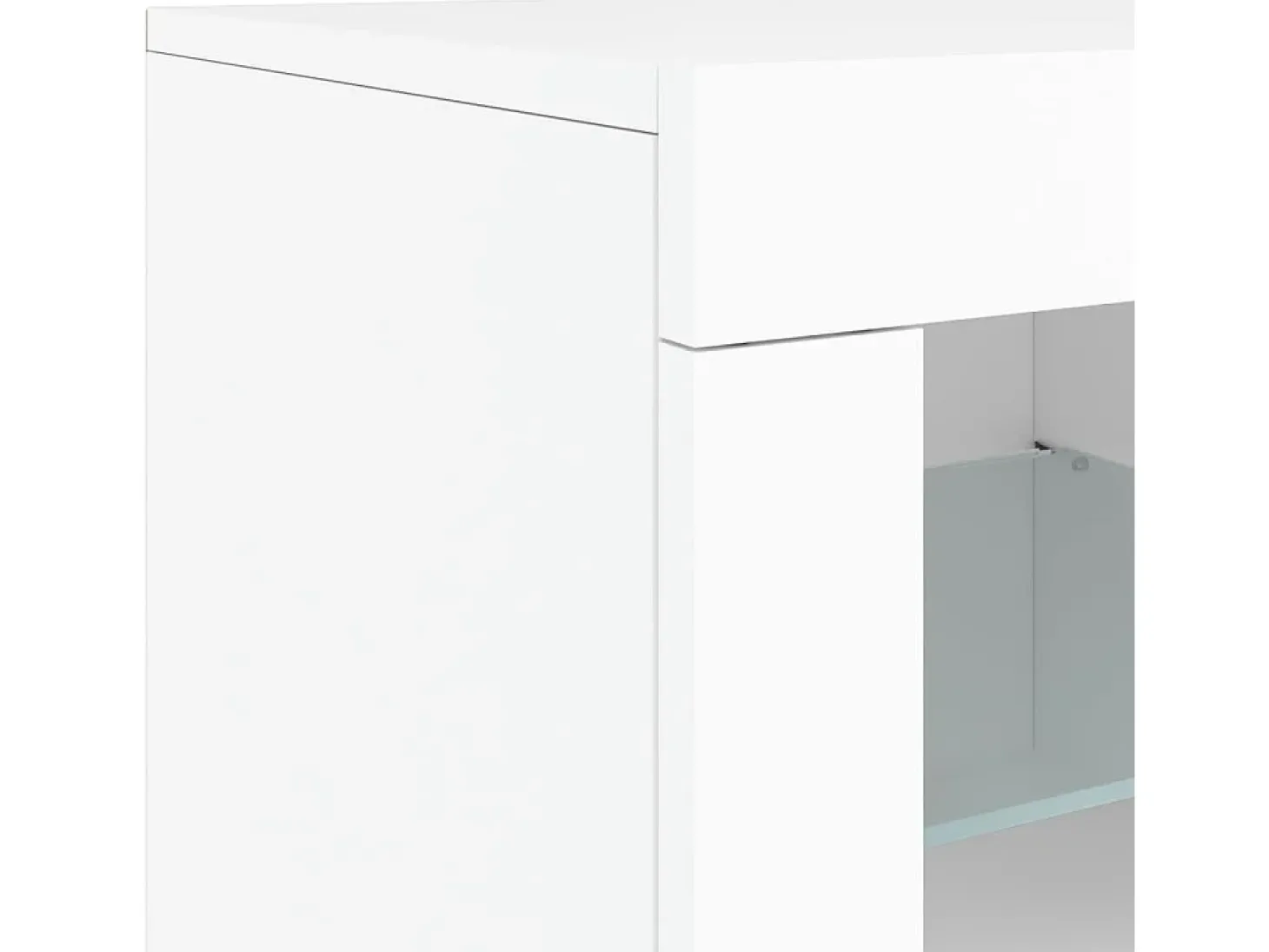 Aparador con luces LED blancas 202x37x67 cm