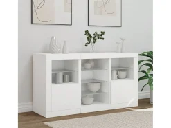 Aparador con luces LED blanco 123x37x67 cm
