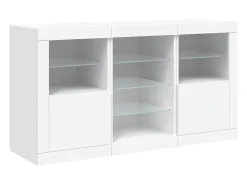 Aparador con luces LED blanco 123x37x67 cm