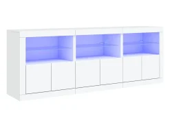 Aparador con luces LED blanco 181,5x37x67 cm