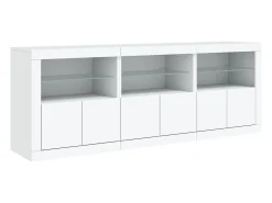 Aparador con luces LED blanco 181,5x37x67 cm