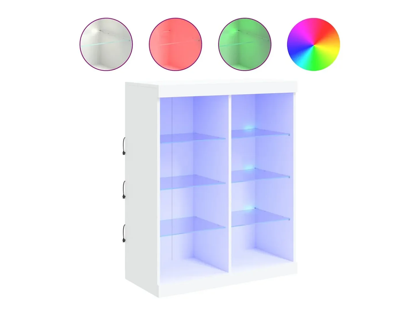 Aparador con luces LED blanco 81x37x100 cm ES728746