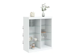 Aparador con luces LED blanco 81x37x100 cm ES728746