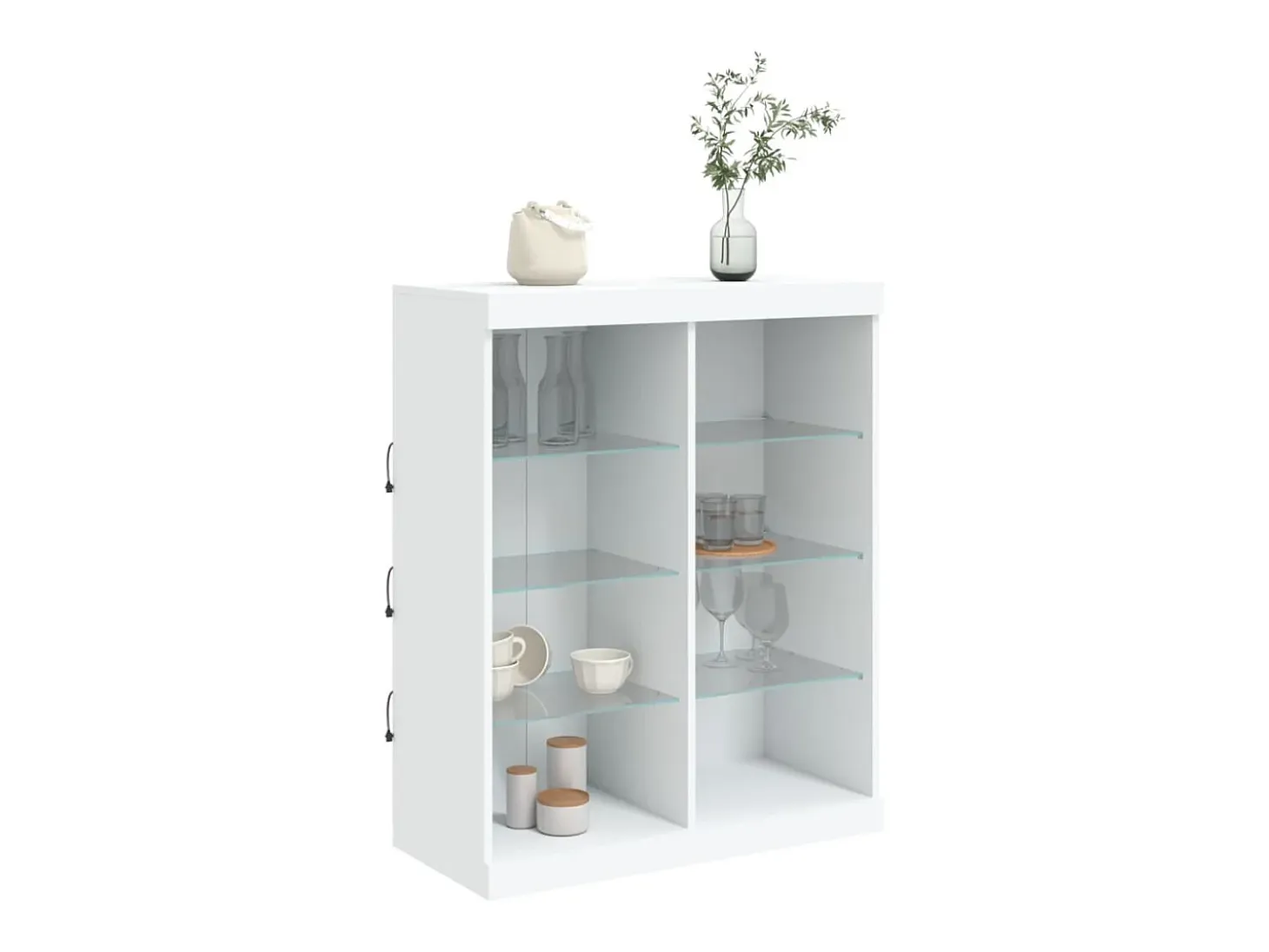 Aparador con luces LED blanco 81x37x100 cm ES728746