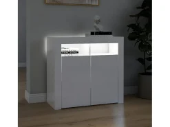 Aparador con luces LED blanco brillante 80x35x75 cm