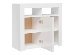 Aparador con luces LED blanco brillante 80x35x75 cm