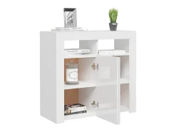 Aparador con luces LED blanco brillante 80x35x75 cm