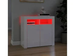 Aparador con luces LED blanco brillante 80x35x75 cm