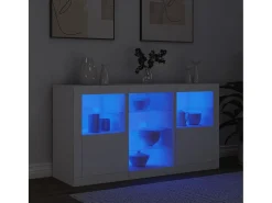 Aparador con luces LED blanco 123x37x67 cm