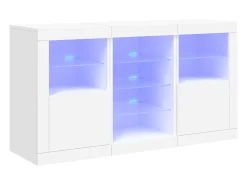 Aparador con luces LED blanco 123x37x67 cm