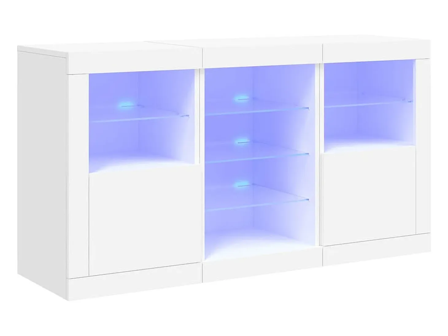 Aparador con luces LED blanco 123x37x67 cm