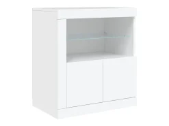 Aparador con luces LED blanco 283x37x67 cm