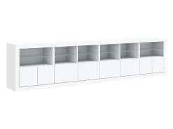 Aparador con luces LED blanco 283x37x67 cm