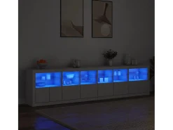 Aparador con luces LED blanco 283x37x67 cm