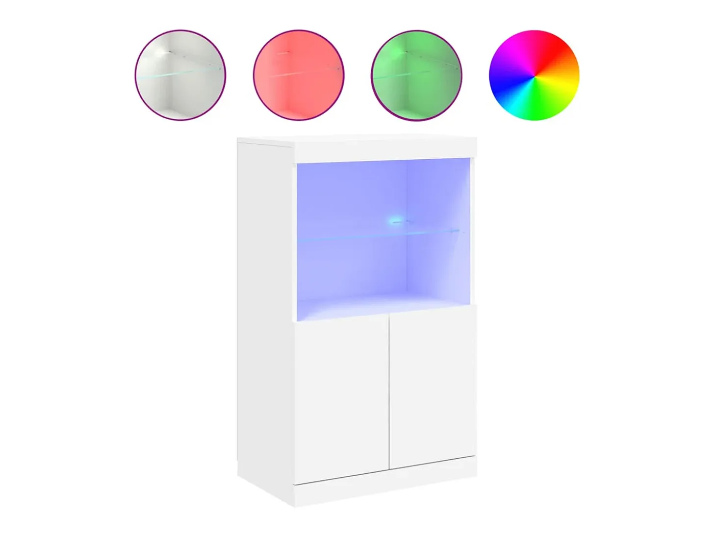 Aparador con luces LED blanco 60,5x37x100 cm ES806210