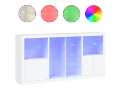 Aparador con luces LED blanco 202x37x100 cm ES652559