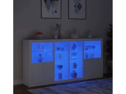 Aparador con luces LED blanco 202x37x100 cm ES652559