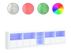 Aparador con luces LED blancas 283x37x67 cm