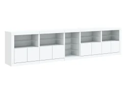 Aparador con luces LED blancas 283x37x67 cm