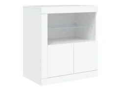 Aparador con luces LED blanco 181,5x37x67 cm