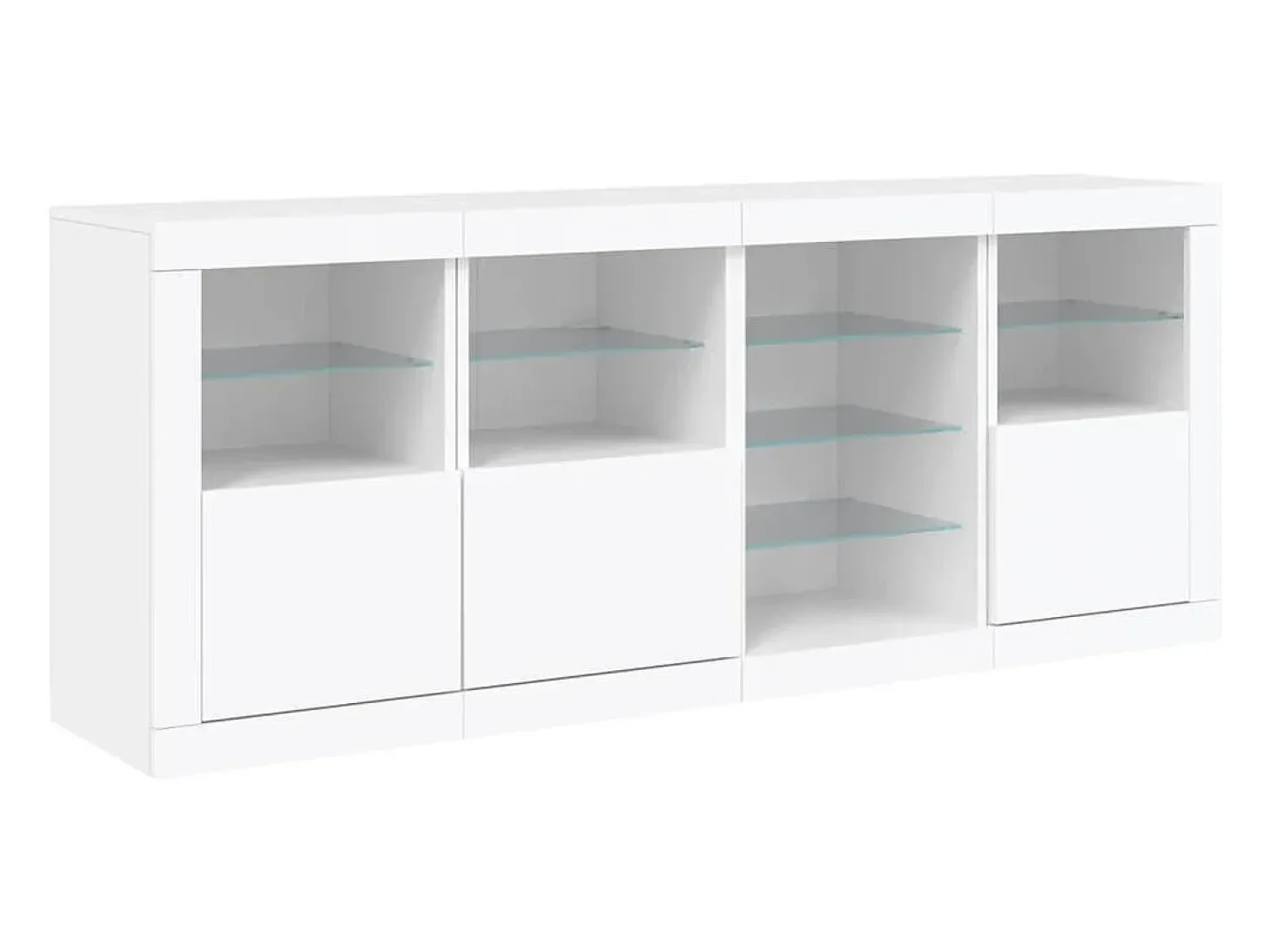 Aparador con luces LED blancas 164x37x67 cm
