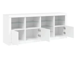 Aparador con luces LED blancas 164x37x67 cm