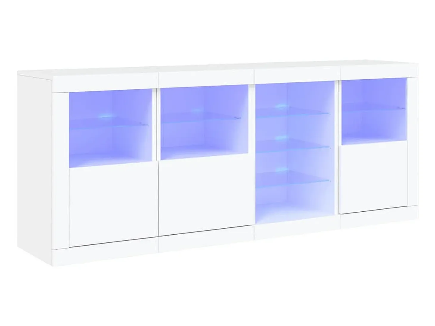 Aparador con luces LED blancas 164x37x67 cm