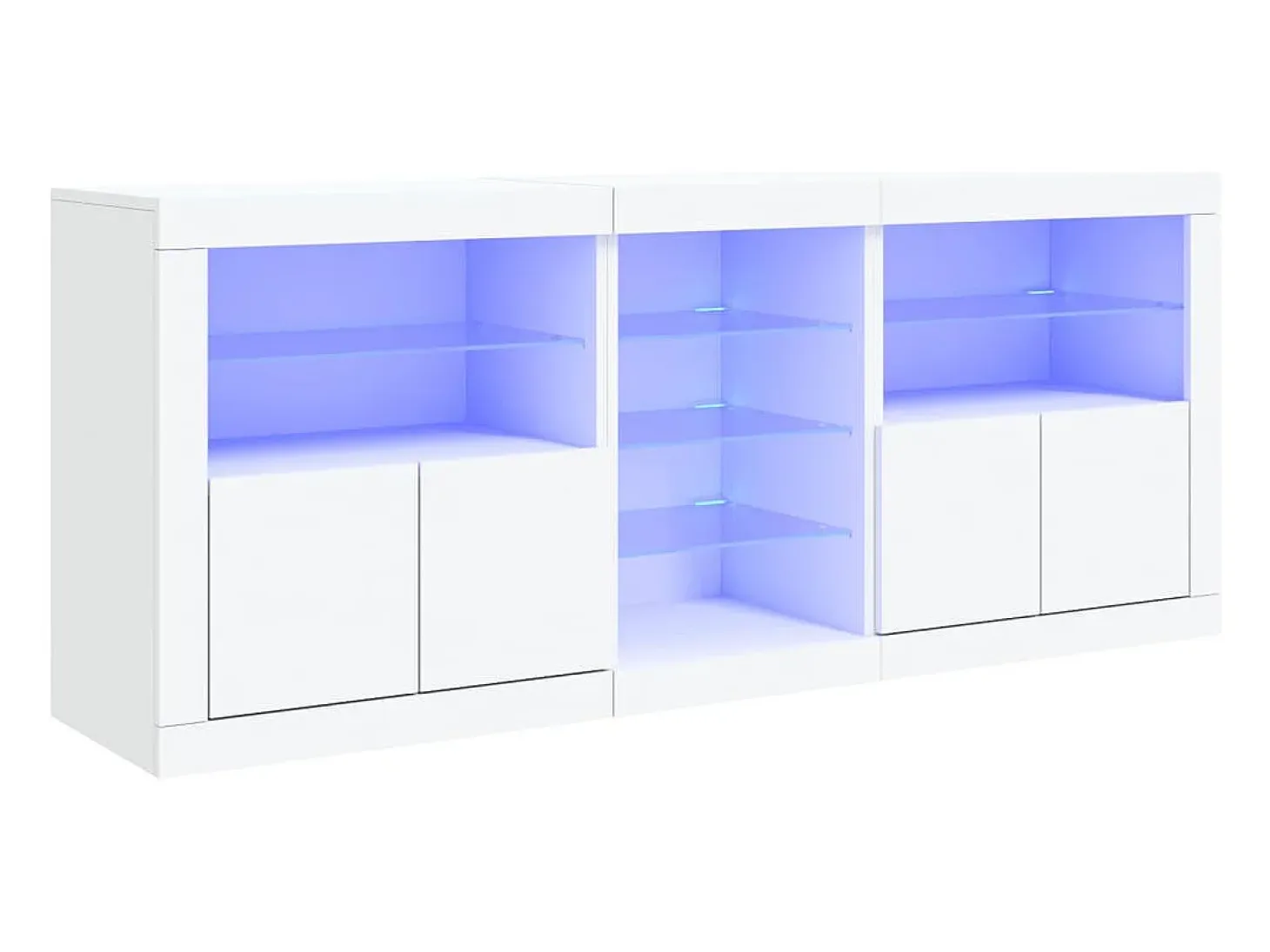 Aparador con luces LED blanco 162x37x67 cm ES480410