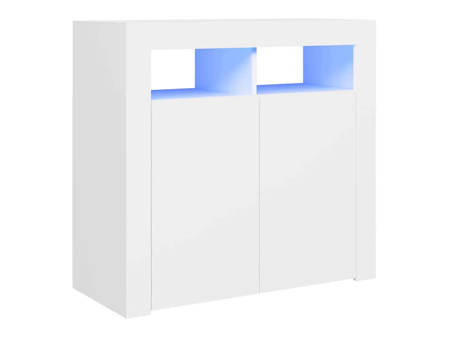Aparador con luces LED Blanco 80x35x75 cm