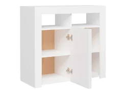 Aparador con luces LED Blanco 80x35x75 cm